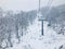 Ski-lift in Niseko Ski Resort, Hokkaido.