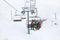 Ski lift in snow storm
