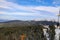 Ski Lift snowy mountain winter forest with chair lift At The Ski Resort in winter.