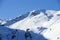 Ski lift station in mountains at winter