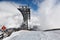 Ski lift support on top of the resort of Solden