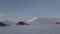 Ski lift time-lapse gondola. Winter snowy mountains at background