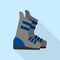 Ski modern boots icon, flat style