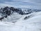 Ski mountaineering on the Sulzfluh. Winter wonderland in the Swiss and Austrian Alps.Ski tour in the Ratikon St.Antonien