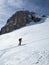 Ski mountaineering on the Sulzfluh. Winter wonderland in the Swiss and Austrian Alps.Ski tour in the Ratikon St.Antonien