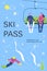 Ski Pass banner with people have relax and snowsport