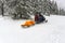 Ski patrol evacuate an injured skier