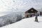 Ski patrol house at the top of peak Mansfield in Stowe Ski resort