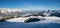 Ski piste Skiwelt Ellmau, view to Wilder Kaiser mountains and alpine range in winter