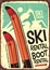 Ski rental retro sign design