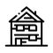 Ski resort cabin building icon vector outline illustration