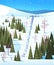 ski resort cableway in snowy mountains winter vacation concept beautiful landscape background vertical