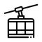 Ski resort cableway transport icon vector outline illustration