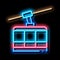 ski resort cableway transport neon glow icon illustration