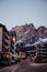 The Ski Resort Cortina D`Ampezzo in the Dolomites in Winter