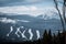 Ski resort in Eastern Europe. Of the Carpathian mountains. Panorama of the ski slopes