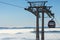 Ski resort. Gondola lift. Cabin of ski-lift in the ski resort