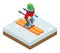 Ski resort holidays skier Isometric 3d Icon symbol