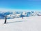 Ski resort slopes aerial view, France
