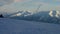 Ski resort Timelapse Winter snowy mountains at background