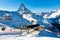 Ski resorts overlooking Matterhorn and ski lift