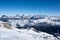 A ski slope above clouds, Alta Badia, Italy