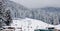 Ski slope and chair ski lift in Borovets, Bulgaria