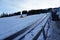 The ski slope for children. Carpet conveyor belt for skiers and snowboarders at resort in Szczyrk.Empty lift in winter season at