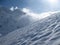 Ski slope at Elbrus mountains view in winter.