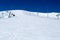 Ski slope in Khibiny against the blue sky