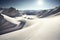 Ski slope with mountains on sunny day