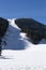 Ski slope. Snow mountain with beautiful sky and cloud at Bansko, Bulgaria