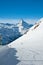 Ski slope in swiss Alps