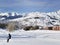 Ski slopes in french alps resort