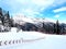 Ski slopes in the mountains of Chamonix winter resort, French Alps