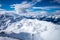 Ski slopes and mountains of Les Menuires in the french alps