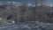 Ski slopes on North slope Aibga Ridge of Western Caucasus at Rosa Khutor Alpine Resort stock footage video