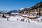 Ski and snowboard ski resort Montgenevre, France. Holiday destination white week