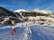 Ski and snowboard ski resort Montgenevre, France. Holiday destination white week