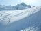 Ski and snowboard track in powder snow with copy space for your text