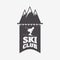 Ski and snowboarding resort logo, emblem, label or badges vector element.