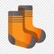 Ski socks icon, cartoon style