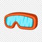 Ski sport goggles icon, cartoon style