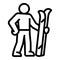 Ski sportman icon, outline style
