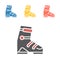 Ski sports boot icons. Vector signs for web graphics.