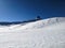 Ski tour with a view of the Spitzmeilen mountain in St. Gallen and Glarus. Ski mountaineering in the Swiss Alps. Skitour