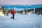 Ski touring in the fresh deep snow, Transylvania, Romania