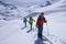 Ski touring group in the mountains of Kitzbueheler Alps