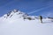 Ski touring group in the mountains of Kitzbueheler Alps