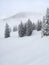 Ski touring in the mountains and forest above Alvaneu in the Swiss Alps